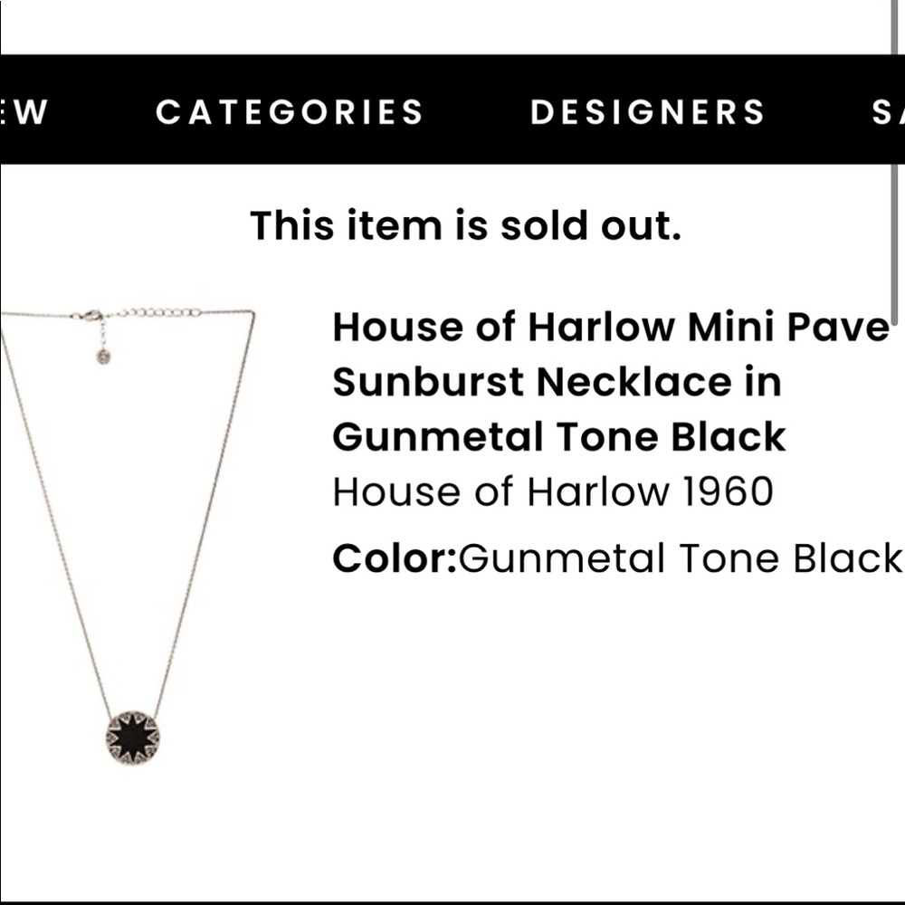 HOUSE OF HARLOW SUNBURST MINI NECKLACE (NWOT)